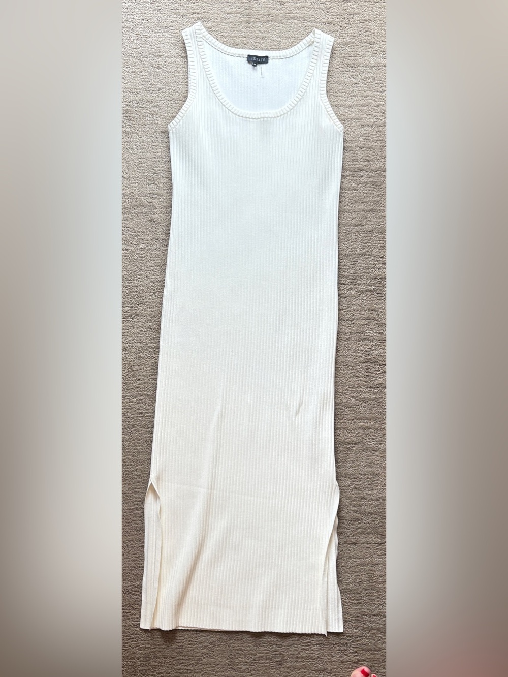 State Cream Textured Ribbed Maxi Dress – Size M - Picture 3 of 6